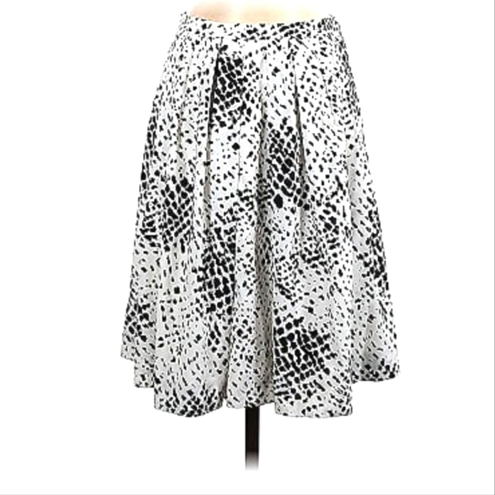 Pink Tartan Flared Speckled White Black Skirt